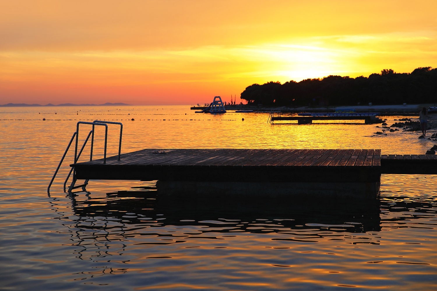 Amaizing sunset on a beach in Zadar region